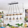 Ripoll Pendelleuchte Glas 15 cm Naturfarben, Schwarz, 5-flammig