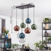 Ripoll Hängeleuchte Glas 20 cm Blau, Grün, Kupferfarben, 6-flammig