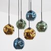 Ripoll Hängeleuchte Glas 20 cm Blau, Gold, Grün, 6-flammig