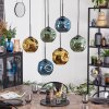 Ripoll Hängeleuchte Glas 20 cm Blau, Gold, Grün, 6-flammig