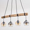Koyoto Pendelleuchte Glas 15 cm Naturfarben, Schwarz, 4-flammig