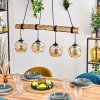 Ripoll Pendelleuchte Glas 15 cm Naturfarben, Schwarz, 4-flammig