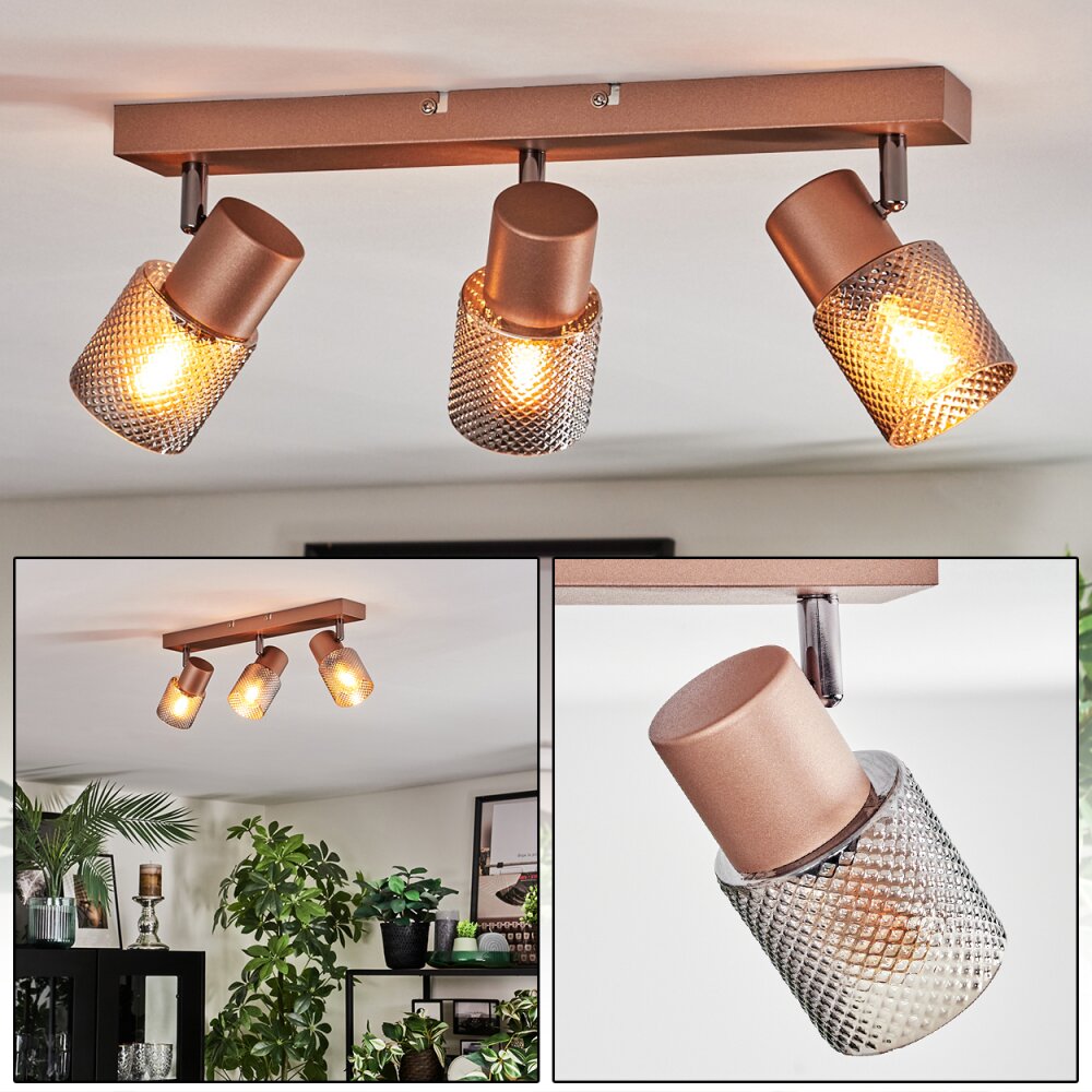 Nelar Deckenleuchte Bronze, Chrom, 3-flammig main product photo