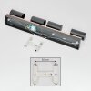 Orlan Deckenleuchte Chrom, Naturfarben, Schwarz, 4-flammig