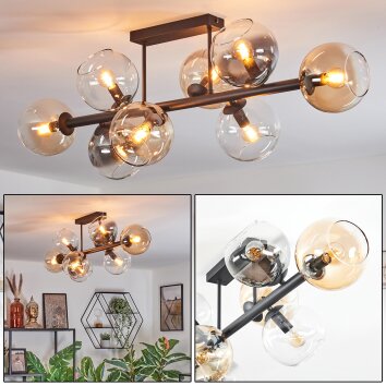 Koyoto Deckenleuchte Glas 15 cm Bernsteinfarben, Klar, Rauchfarben, 8-flammig