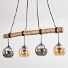 Koyoto Pendelleuchte Glas 15 cm Naturfarben, Schwarz, 4-flammig