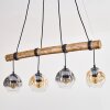Ripoll Pendelleuchte Glas 15 cm Naturfarben, Schwarz, 4-flammig