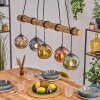 Ripoll Pendelleuchte Glas 15 cm Naturfarben, Schwarz, 5-flammig