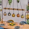 Ripoll Pendelleuchte Glas 15 cm Naturfarben, Schwarz, 5-flammig