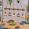 Ripoll Pendelleuchte Glas 15 cm Naturfarben, Schwarz, 5-flammig
