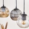 Ripoll Pendelleuchte Glas 15 cm Naturfarben, Schwarz, 5-flammig
