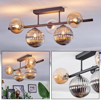 Chehalis Deckenleuchte Glas 12 cm, 15 cm Bernsteinfarben, Klar, Rauchfarben, 5-flammig Chehalis Deckenleuchte Glas 12 cm, 15 cm Bernsteinfarben, Klar, Rauchfarben, 5-flammig