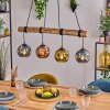 Ripoll Pendelleuchte Glas 15 cm Naturfarben, Schwarz, 4-flammig