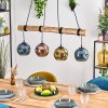Ripoll Pendelleuchte Glas 15 cm Naturfarben, Schwarz, 4-flammig