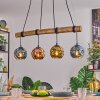 Ripoll Pendelleuchte Glas 15 cm Naturfarben, Schwarz, 4-flammig