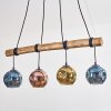 Ripoll Pendelleuchte Glas 15 cm Naturfarben, Schwarz, 4-flammig