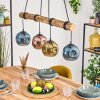 Ripoll Pendelleuchte Glas 15 cm Naturfarben, Schwarz, 4-flammig