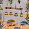 Koyoto Pendelleuchte Glas 15 cm Naturfarben, Schwarz, 4-flammig