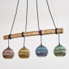 Koyoto Pendelleuchte Glas 15 cm Naturfarben, Schwarz, 4-flammig