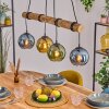 Koyoto Pendelleuchte Glas 15 cm Naturfarben, Schwarz, 4-flammig