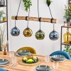 Koyoto Pendelleuchte Glas 15 cm Naturfarben, Schwarz, 4-flammig
