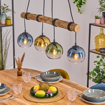 Koyoto Pendelleuchte Glas 15 cm Naturfarben, Schwarz, 4-flammig Koyoto Pendelleuchte Glas 15 cm Naturfarben, Schwarz, 4-flammig