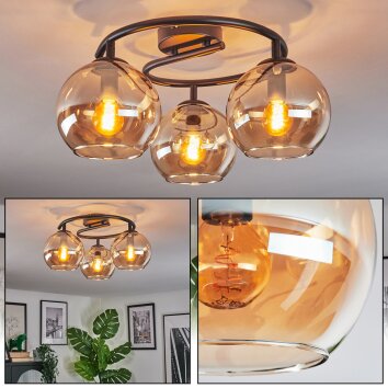 Koyoto Deckenleuchte Glas 15 cm Bernsteinfarben, 3-flammig