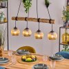 Ripoll Pendelleuchte Glas 15 cm Naturfarben, Schwarz, 4-flammig