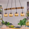 Ripoll Pendelleuchte Glas 15 cm Naturfarben, Schwarz, 4-flammig