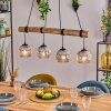 Ripoll Pendelleuchte Glas 15 cm Naturfarben, Schwarz, 4-flammig