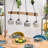 Ripoll Pendelleuchte Glas 15 cm Naturfarben, Schwarz, 4-flammig