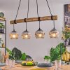 Ripoll Pendelleuchte Glas 15 cm Naturfarben, Schwarz, 4-flammig