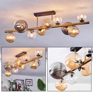 Chehalis Deckenleuchte Glas 10 cm, 12 cm, 15 cm Gold, Schwarz, 10-flammig Chehalis Deckenleuchte Glas 10 cm, 12 cm, 15 cm Gold, Schwarz, 10-flammig