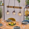 Ripoll Pendelleuchte Glas 15 cm Naturfarben, Schwarz, 3-flammig