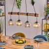 Ripoll Pendelleuchte Glas 15 cm Naturfarben, Schwarz, 4-flammig