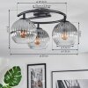 Koyoto Deckenleuchte Glas 15 cm Klar, Rauchfarben, 3-flammig