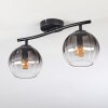 Koyoto Deckenleuchte Glas 15 cm Klar, Rauchfarben, 2-flammig