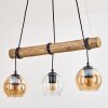 Koyoto Pendelleuchte Glas 15 cm Naturfarben, Schwarz, 3-flammig