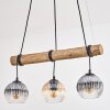Koyoto Pendelleuchte Glas 15 cm Naturfarben, Schwarz, 3-flammig