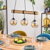 Koyoto Pendelleuchte Glas 15 cm Naturfarben, Schwarz, 3-flammig