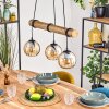 Koyoto Pendelleuchte Glas 15 cm Naturfarben, Schwarz, 3-flammig