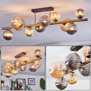 Chehalis Deckenleuchte Glas 10 cm, 12 cm, 15 cm Gold, Schwarz, 10-flammig Chehalis Deckenleuchte Glas 10 cm, 12 cm, 15 cm Gold, Schwarz, 10-flammig