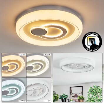 Rarel Deckenleuchte LED Silber, Weiß, 1-flammig