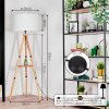 Flemming Stehleuchte 50 cm Naturfarben, Schwarz, 1-flammig