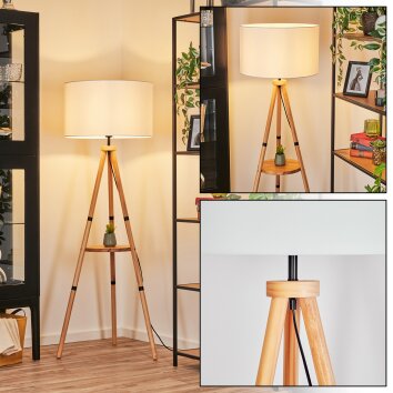 Flemming Stehleuchte 50 cm Naturfarben, Schwarz, 1-flammig Flemming Stehleuchte 50 cm Naturfarben, Schwarz, 1-flammig