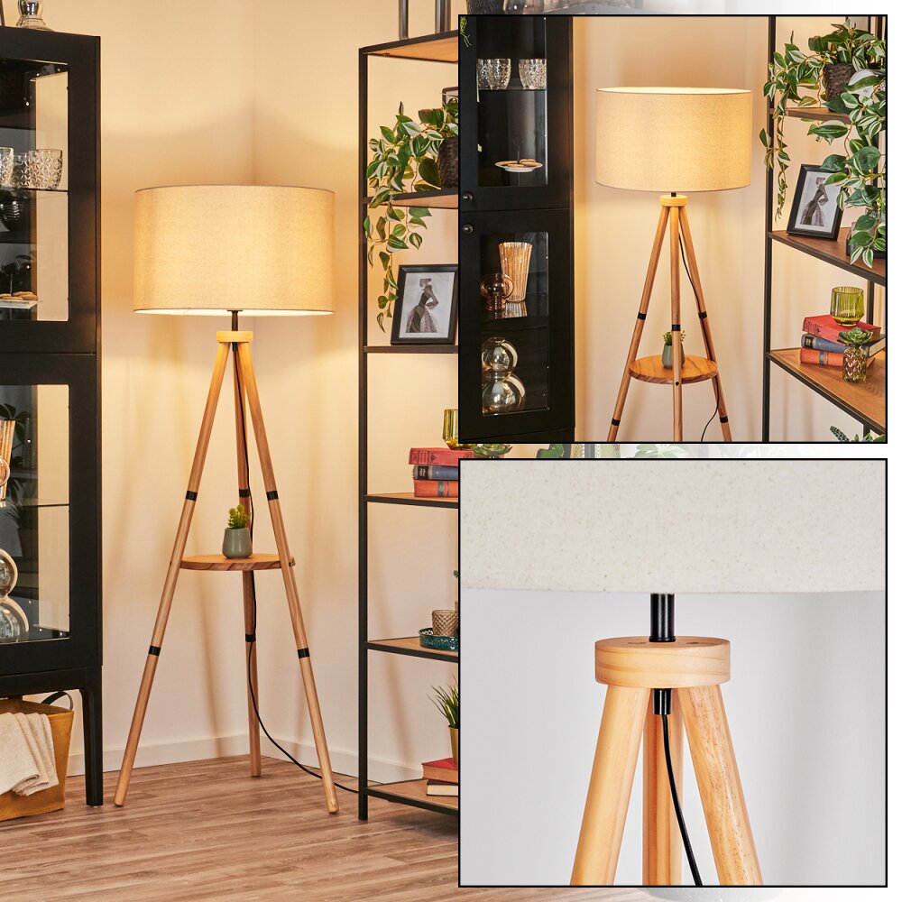 Flemming Stehleuchte 50 cm Naturfarben, Schwarz, 1-flammig main product photo