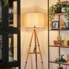 Flemming Stehleuchte 50 cm Naturfarben, Schwarz, 1-flammig