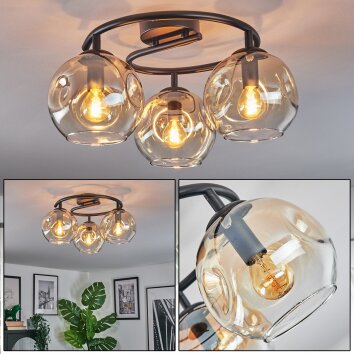 Ripoll Deckenleuchte Glas 15 cm Bernsteinfarben, Klar, 3-flammig Ripoll Deckenleuchte Glas 15 cm Bernsteinfarben, Klar, 3-flammig