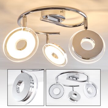 Prag Deckenspot LED Chrom, 3-flammig Prag Deckenspot LED Chrom, 3-flammig