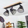Panaguá Deckenleuchte Holz hell, Schwarz, 3-flammig